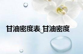 甘油密度表 甘油密度