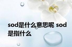 sod是什么意思呢 sod是指什么