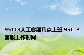 95113人工客服几点上班 95113客服工作时间
