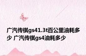 广汽传祺gs41.3t百公里油耗多少 广汽传祺gs4油耗多少
