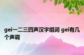 gei一二三四声汉字组词 gei有几个声调 