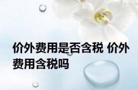 价外费用是否含税 价外费用含税吗