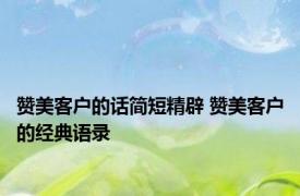 赞美客户的话简短精辟 赞美客户的经典语录