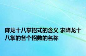降龙十八掌招式的含义 求降龙十八掌的各个招数的名称