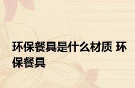 环保餐具是什么材质 环保餐具 