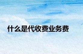 什么是代收费业务费