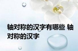 轴对称的汉字有哪些 轴对称的汉字 