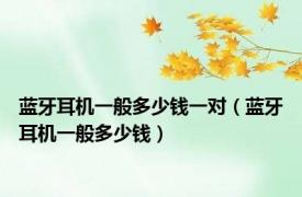 蓝牙耳机一般多少钱一对（蓝牙耳机一般多少钱）