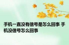 手机一直没有信号是怎么回事 手机没信号怎么回事 