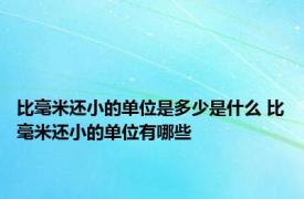 比毫米还小的单位是多少是什么 比毫米还小的单位有哪些