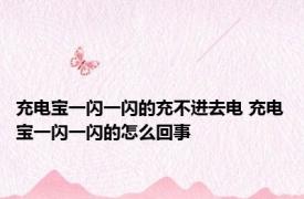 充电宝一闪一闪的充不进去电 充电宝一闪一闪的怎么回事