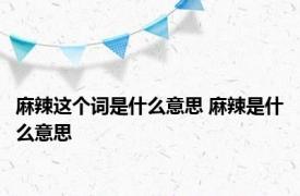 麻辣这个词是什么意思 麻辣是什么意思