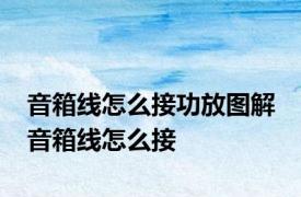 音箱线怎么接功放图解 音箱线怎么接