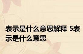 表示是什么意思解释 5表示是什么意思