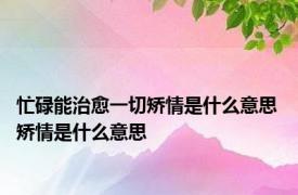 忙碌能治愈一切矫情是什么意思 矫情是什么意思