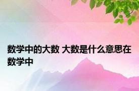 数学中的大数 大数是什么意思在数学中
