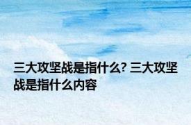 三大攻坚战是指什么? 三大攻坚战是指什么内容