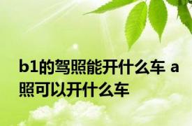 b1的驾照能开什么车 a照可以开什么车 