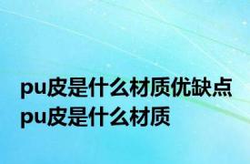 pu皮是什么材质优缺点 pu皮是什么材质