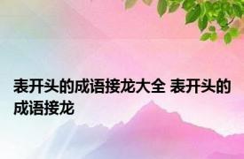表开头的成语接龙大全 表开头的成语接龙