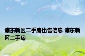 浦东新区二手房出售信息 浦东新区二手房 