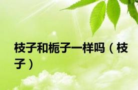枝子和栀子一样吗（枝子）