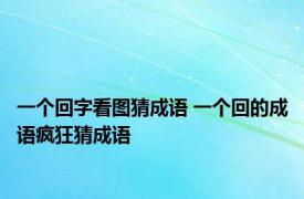一个回字看图猜成语 一个回的成语疯狂猜成语