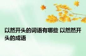 以然开头的词语有哪些 以然然开头的成语