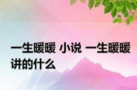一生暖暖 小说 一生暖暖讲的什么