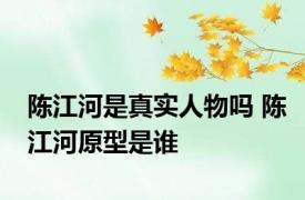 陈江河是真实人物吗 陈江河原型是谁