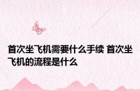 首次坐飞机需要什么手续 首次坐飞机的流程是什么