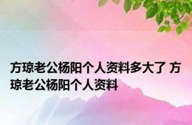方琼老公杨阳个人资料多大了 方琼老公杨阳个人资料 