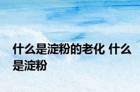 什么是淀粉的老化 什么是淀粉