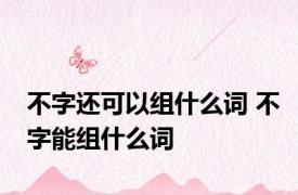 不字还可以组什么词 不字能组什么词