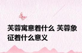 芙蓉寓意着什么 芙蓉象征着什么意义