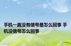 手机一直没有信号是怎么回事 手机没信号怎么回事 