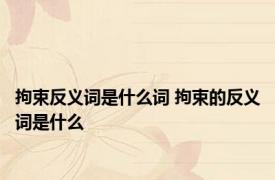 拘束反义词是什么词 拘束的反义词是什么