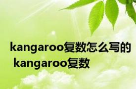 kangaroo复数怎么写的 kangaroo复数 