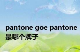 pantone goe pantone是哪个牌子