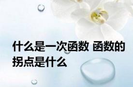 什么是一次函数 函数的拐点是什么