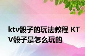 ktv骰子的玩法教程 KTV骰子是怎么玩的