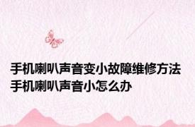 手机喇叭声音变小故障维修方法 手机喇叭声音小怎么办