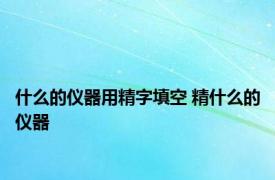 什么的仪器用精字填空 精什么的仪器 