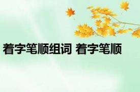 着字笔顺组词 着字笔顺 