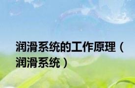润滑系统的工作原理（润滑系统）