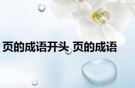 页的成语开头 页的成语 