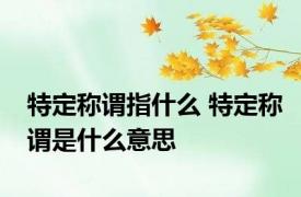 特定称谓指什么 特定称谓是什么意思