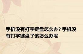 手机没有打字键盘怎么办? 手机没有打字键盘了该怎么办呢