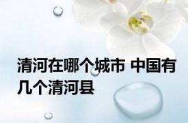 清河在哪个城市 中国有几个清河县