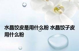 水晶饺皮是用什么粉 水晶饺子皮用什么粉 